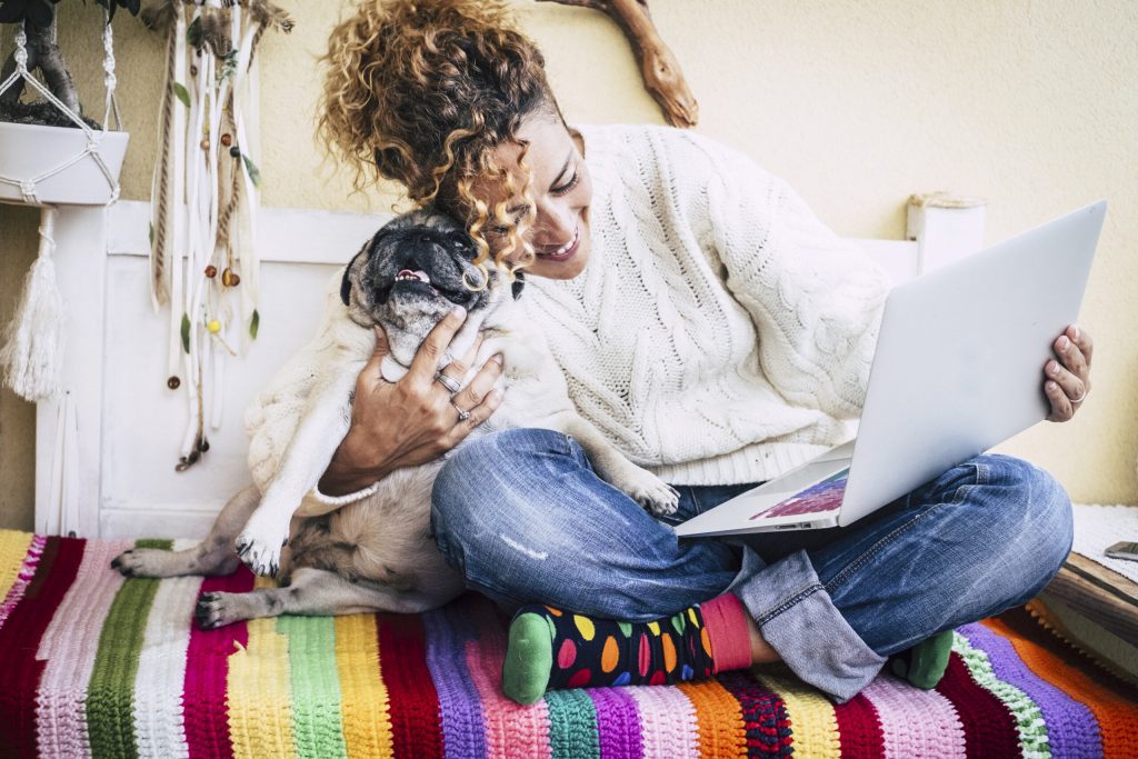 woman working on laptop