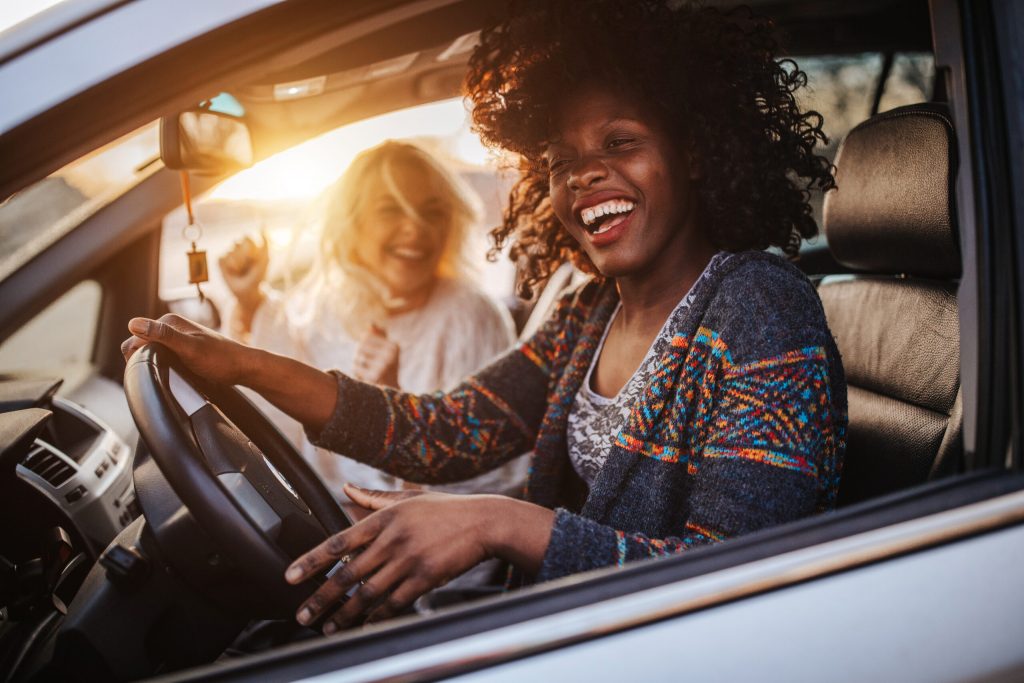 Woman driving in a car