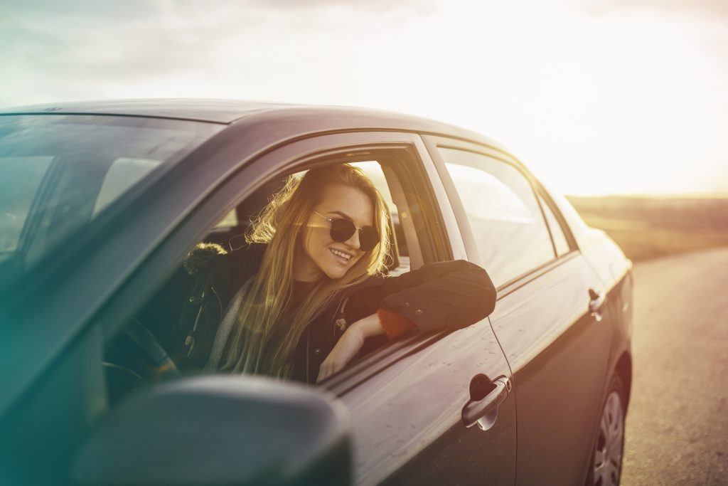 Woman in a car